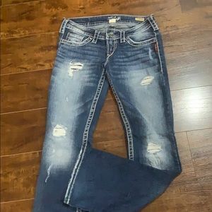 Dark denim silver jeans